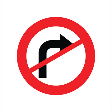 Road sign prohibiting right turns serves as a regulatory warning for motorists at busy intersections.