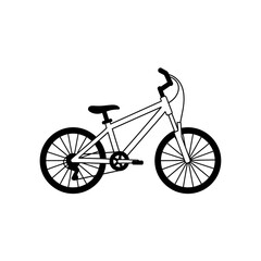 Naklejka premium Mountain Bike Line Art Vector Illustration