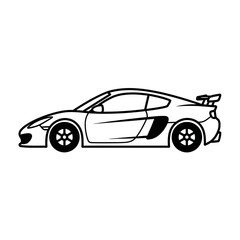Obraz premium Sleek modern sports car side profile vector illustration