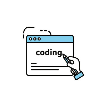 Website Coding and Software Development Vector Illustration