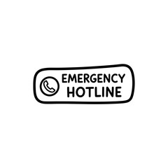 Fototapeta premium Emergency Hotline Vector Doodle Icon with Telephone Symbol