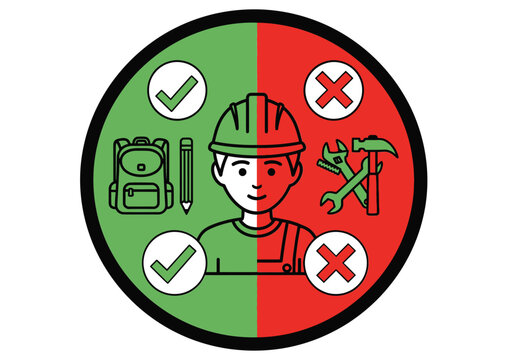 Safety guidelines for appropriate and inappropriate construction gear and tools