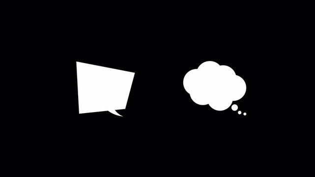 Bubble frame animation popup on transparent background for speech and thought bubbles. Ideal for graphic design projects, social media posts, or presentations.