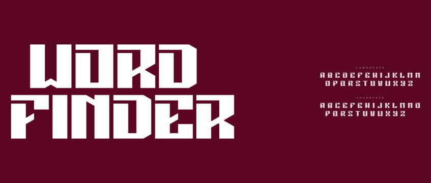 Word Finder Game Concept with Burgundy Background