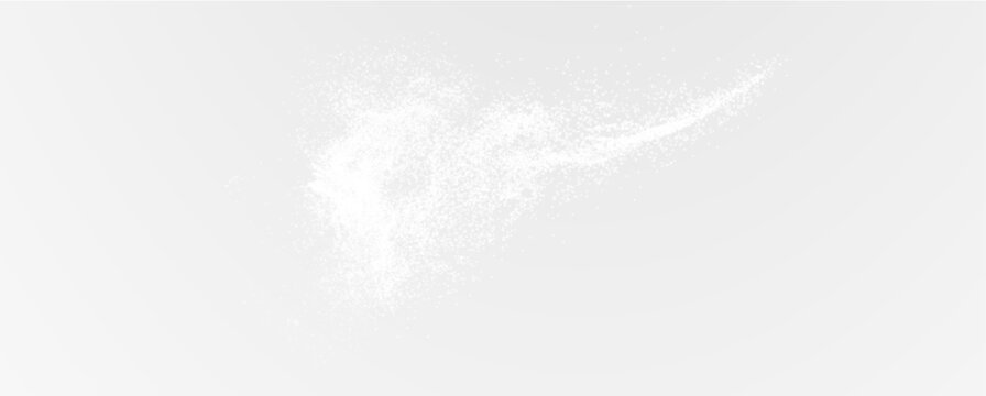 Christmas glowing bokeh confetti light and glitter texture overlay for your design. Frosting effect sugar png, salt and flour for baking, with powder white and isolated on transparent background.