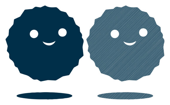 Two cute, smiling cartoon characters side-by-side with subtle differences