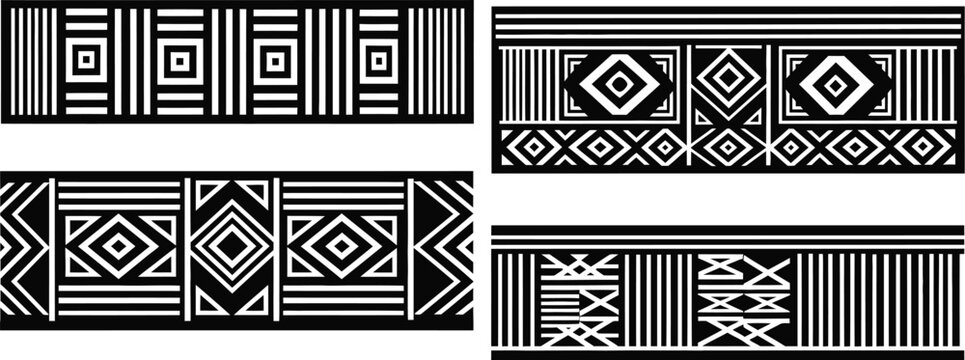 Juneteenth celebration african inspired geometric patterns for freedom day black and white designs