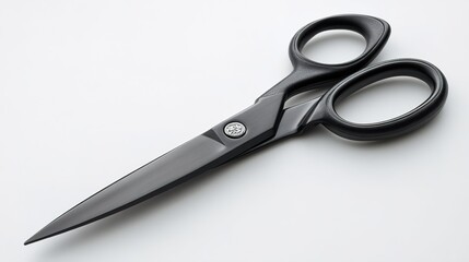 Fototapeta premium Black Scissors with Circular Handle Design