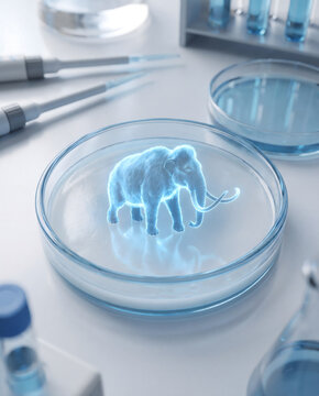 Mammoth de-extinction, genetics research in a petri dish