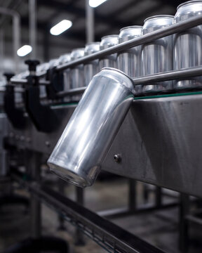 Aluminum can falling off production line manufacturing defect