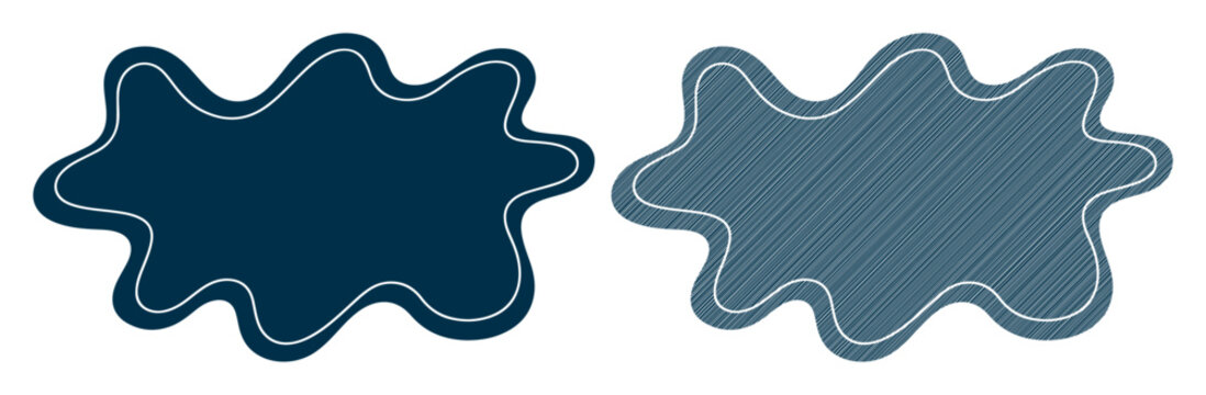 Abstract blue shapes, irregular polygons, wavy outlines, vector graphics, design elements