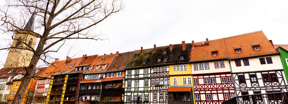 the historic kraemer bridge of erfurt germany