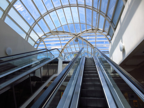 Low Angle Escalator in a Mall