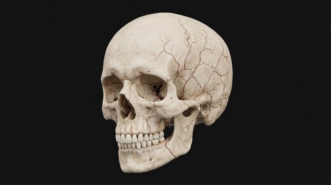 Realistic 3D Medical Animation of Human Skull - Skeletal System - 4K