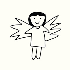Fototapeta premium kids drawing angel abstract illustration