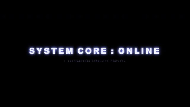 4K 60fps Sci-Fi HUD Interface: System Core Online on Alpha Channel