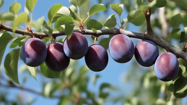Reife Pflaumen am Baum 