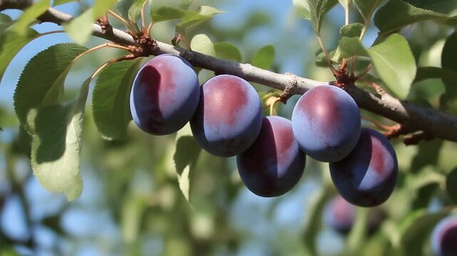 Reife Pflaumen am Baum 
