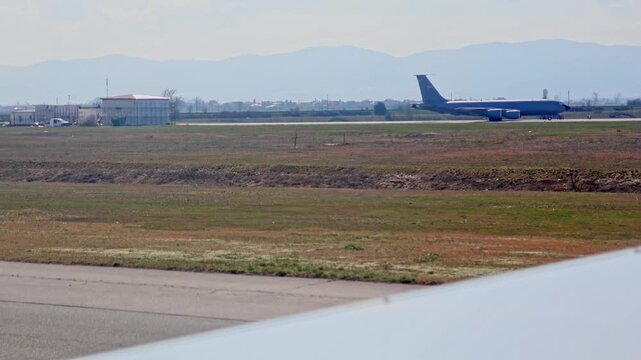 NATO military transport aircraft at Sofia International Airport Bulgaria