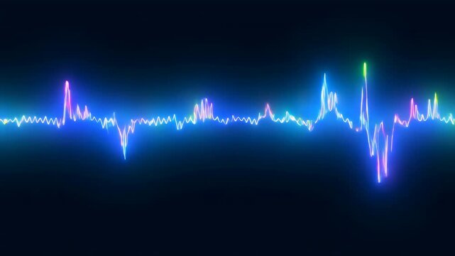 Futuristic Visual Effects Reacting To Music Beats. Vivid Neon Lights Displaying Bass And Rhythm Interactions
