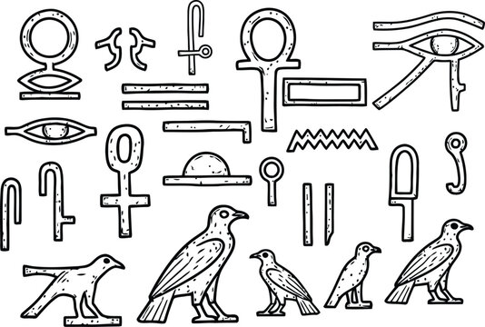 Ancient egyptian symbols and hieroglyphs a collection of sacred imagery