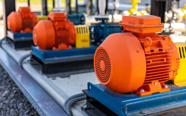 Fototapeta premium Industrial electric motor and pump unit