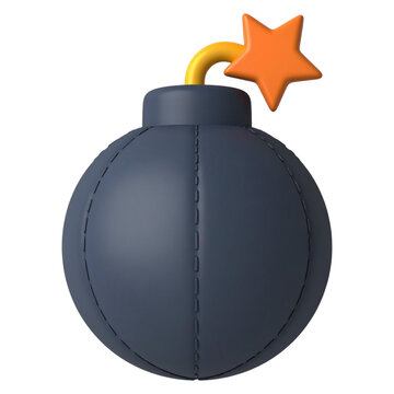 Classic black cartoon style bomb with burning fuse for action games comic book illustrations or creative explosive marketing campaign visual elements