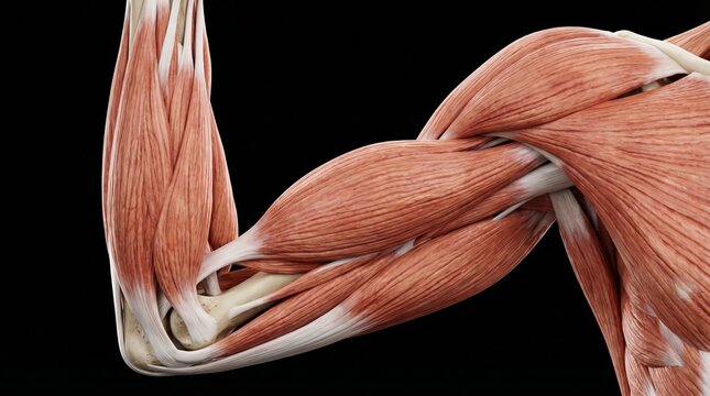 Realistic Human Arm Muscles Biceps and Triceps Anatomy