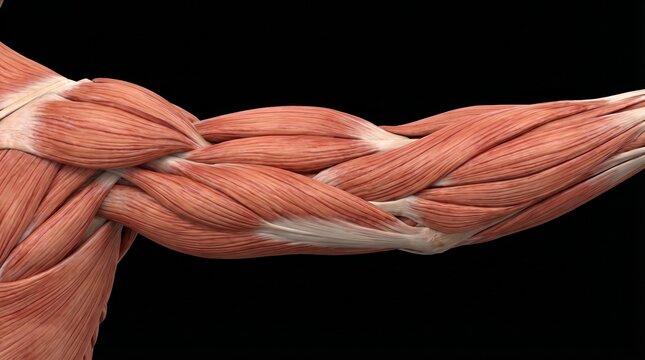Realistic 3D Medical Animation of Human Arm Muscles - Biceps and Triceps - 4K