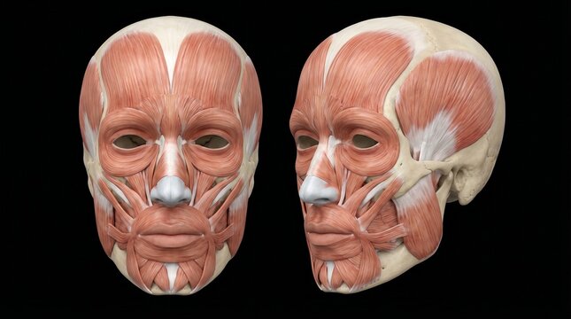 Realistic 3D Medical Animation of Human Facial Muscles - Anatomy - 4K