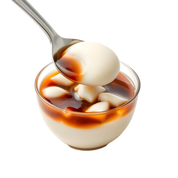 Traditional Filipino taho silken tofu with brown sugar syrup and sago pearls