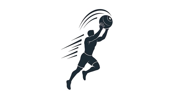 medicine ball toss, athletic training icon, fitness symbol