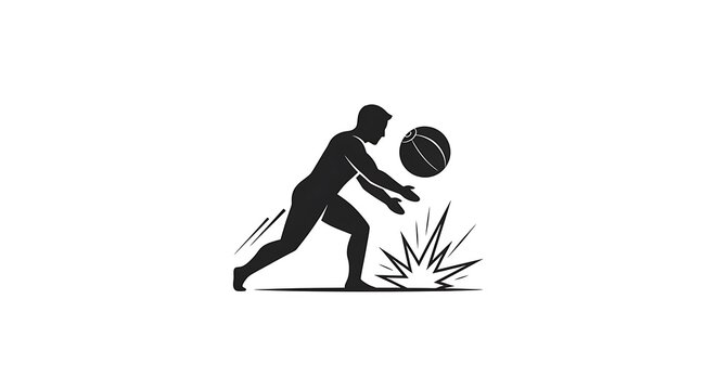 medicine ball slam icon, fitness workout vector symbol