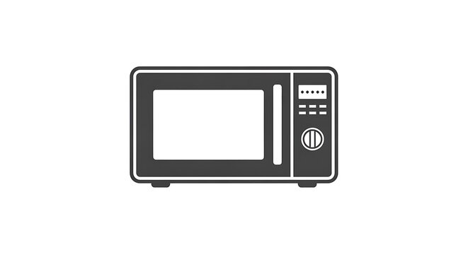 Microwave oven icon, kitchen appliance vector symbol isolated on white background