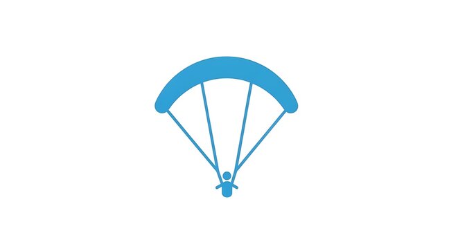 paragliding icon, adventure symbol, vector illustration