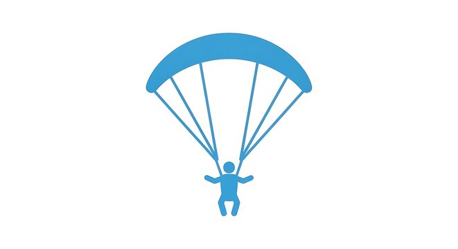 3D paraglider flying in clear blue sky with open canopy isolated vector