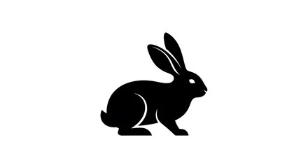 Obraz premium Rabbit silhouette icon on white background