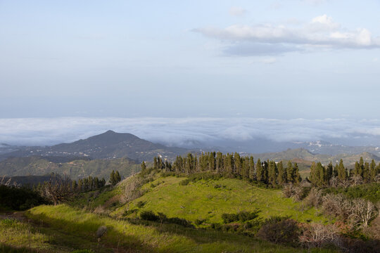 mountain landscape with clouds