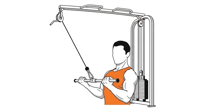 Cable Machine Strength Training Exercise for Gym Fitness Workout