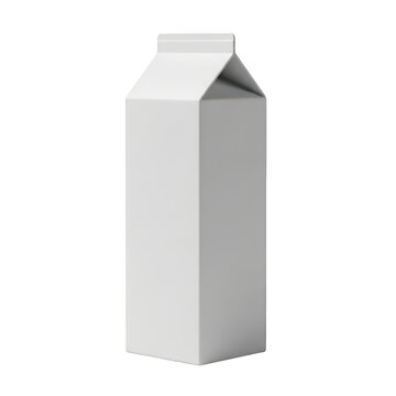 Gray paperboard milk carton standing upright with a sealed top Isolated png