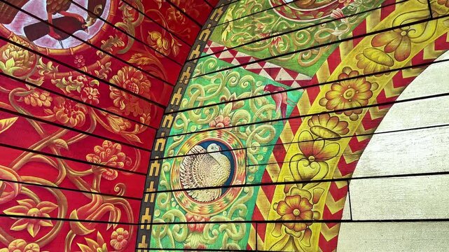 Painted decorations of Symbolic Synagogue, Babyn Yar, Kyiv, Ukraine