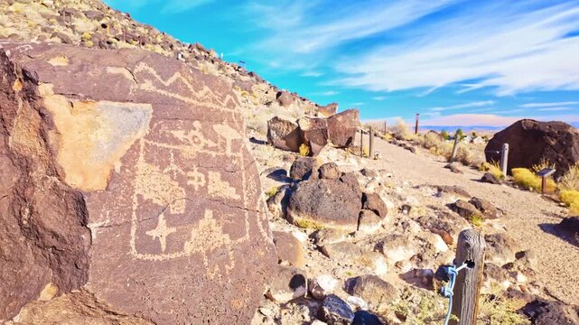 Petroglyph Ancient drawings at Petroglyph National Monument Albuquerque New Mexico