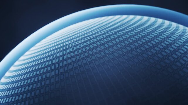 Blue grid wave pattern on dark background