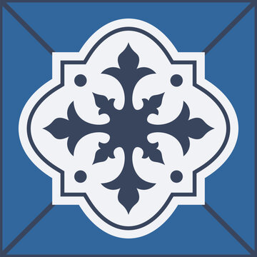 Traditional mexican and portuguese porcelain ceramic tile patterns. Azulejo, talavera mediterranean patchwork tile vector illustration set