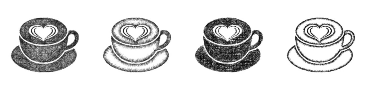 Sketch flat white icon design set