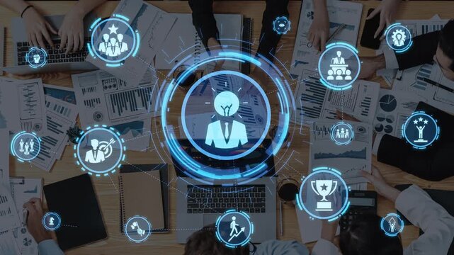 Leadership icons symbolize teamwork, vision, and decision-making. Leadership guides business, leadership inFunnels growth, and leadership supports management success. Funnel