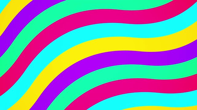 Vibrant Diagonal Wavy Stripes Seamless Animated Loop Background
