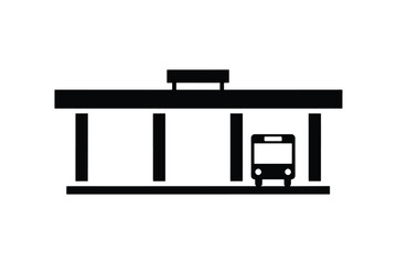 Fototapeta premium Bus terminal icon for public transport