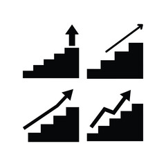 Fototapeta premium Business growth staircase icon for career success