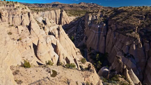 Aerial View of Tent Rock Formations in Kasha-Katuwe Tent Rocks National Monument New Mexico